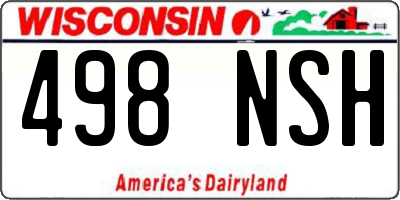 WI license plate 498NSH