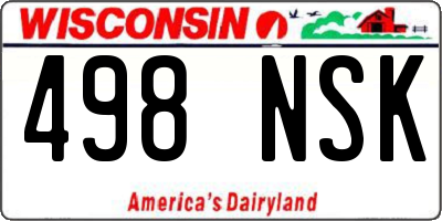 WI license plate 498NSK