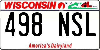 WI license plate 498NSL