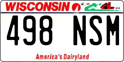 WI license plate 498NSM