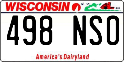 WI license plate 498NSO