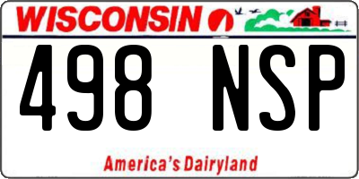 WI license plate 498NSP