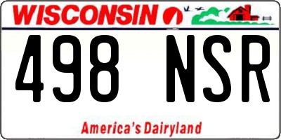 WI license plate 498NSR