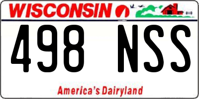 WI license plate 498NSS