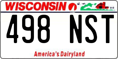 WI license plate 498NST