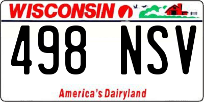 WI license plate 498NSV