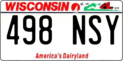 WI license plate 498NSY