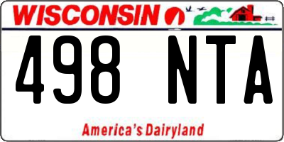 WI license plate 498NTA