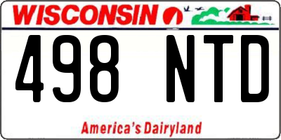 WI license plate 498NTD