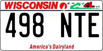 WI license plate 498NTE