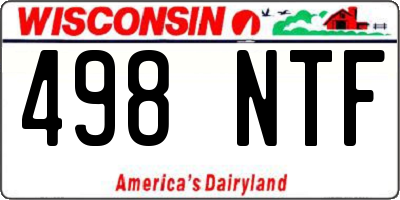 WI license plate 498NTF
