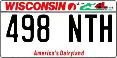 WI license plate 498NTH