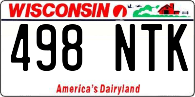 WI license plate 498NTK