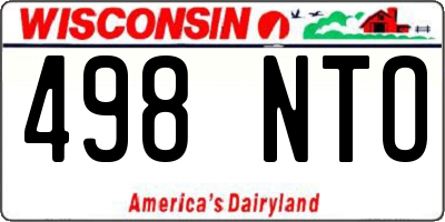 WI license plate 498NTO