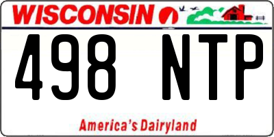 WI license plate 498NTP