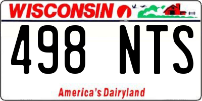 WI license plate 498NTS