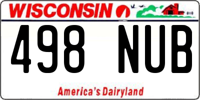 WI license plate 498NUB