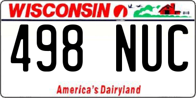 WI license plate 498NUC