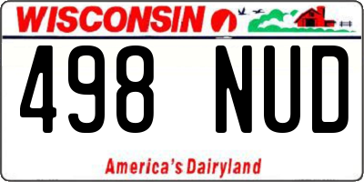 WI license plate 498NUD
