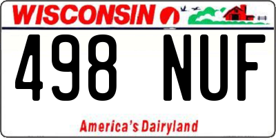 WI license plate 498NUF