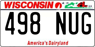 WI license plate 498NUG