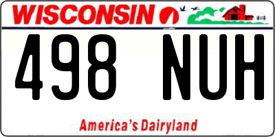WI license plate 498NUH