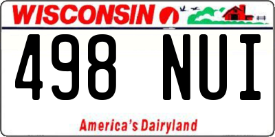 WI license plate 498NUI