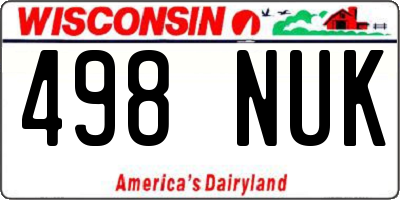 WI license plate 498NUK