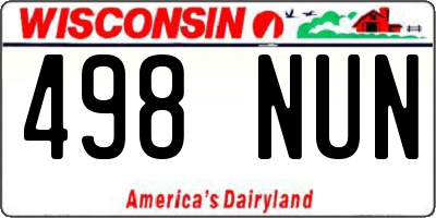 WI license plate 498NUN