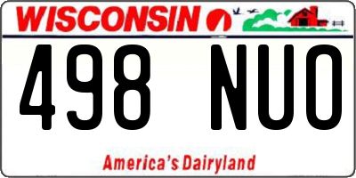 WI license plate 498NUO
