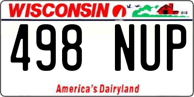 WI license plate 498NUP