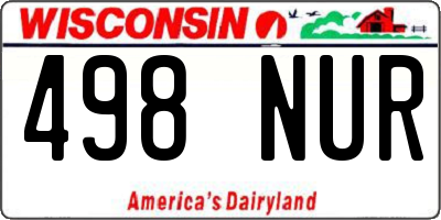 WI license plate 498NUR