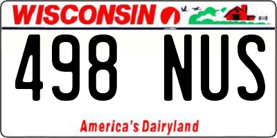 WI license plate 498NUS