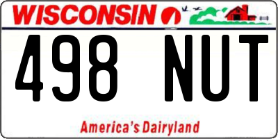 WI license plate 498NUT