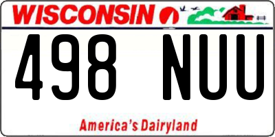 WI license plate 498NUU