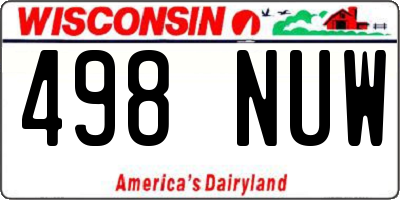 WI license plate 498NUW