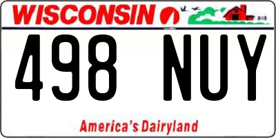 WI license plate 498NUY