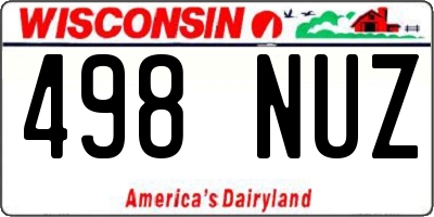 WI license plate 498NUZ