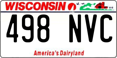 WI license plate 498NVC