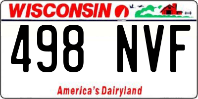 WI license plate 498NVF