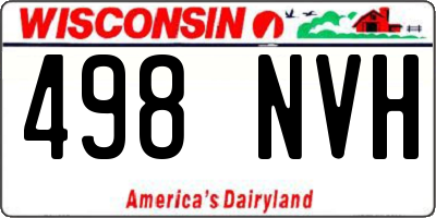 WI license plate 498NVH