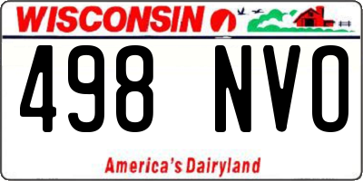 WI license plate 498NVO