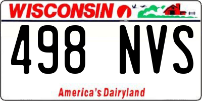 WI license plate 498NVS