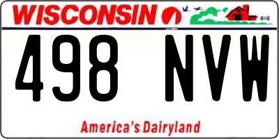 WI license plate 498NVW