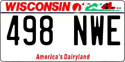 WI license plate 498NWE