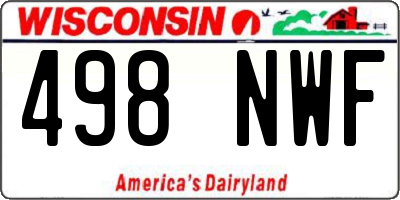 WI license plate 498NWF
