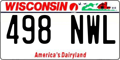 WI license plate 498NWL