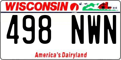 WI license plate 498NWN