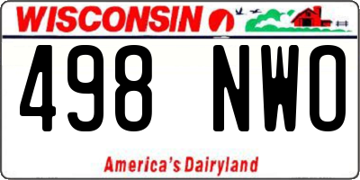WI license plate 498NWO