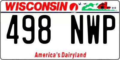 WI license plate 498NWP